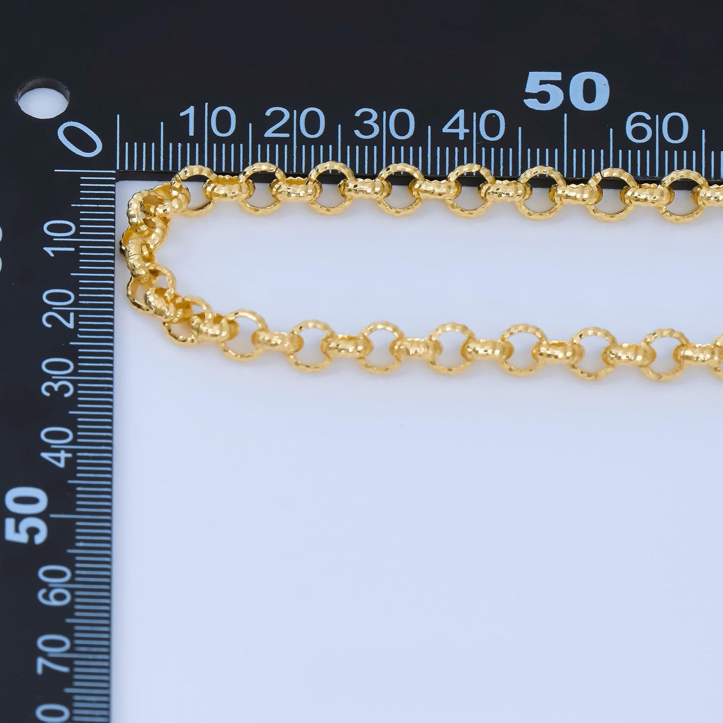 24K Gold Filled 5.8mm Textured Cable Unfinished Chain Gold Filled Cable Chain Jewelry Supply by the Yard for Jewelry Making Supply ROLL-1740