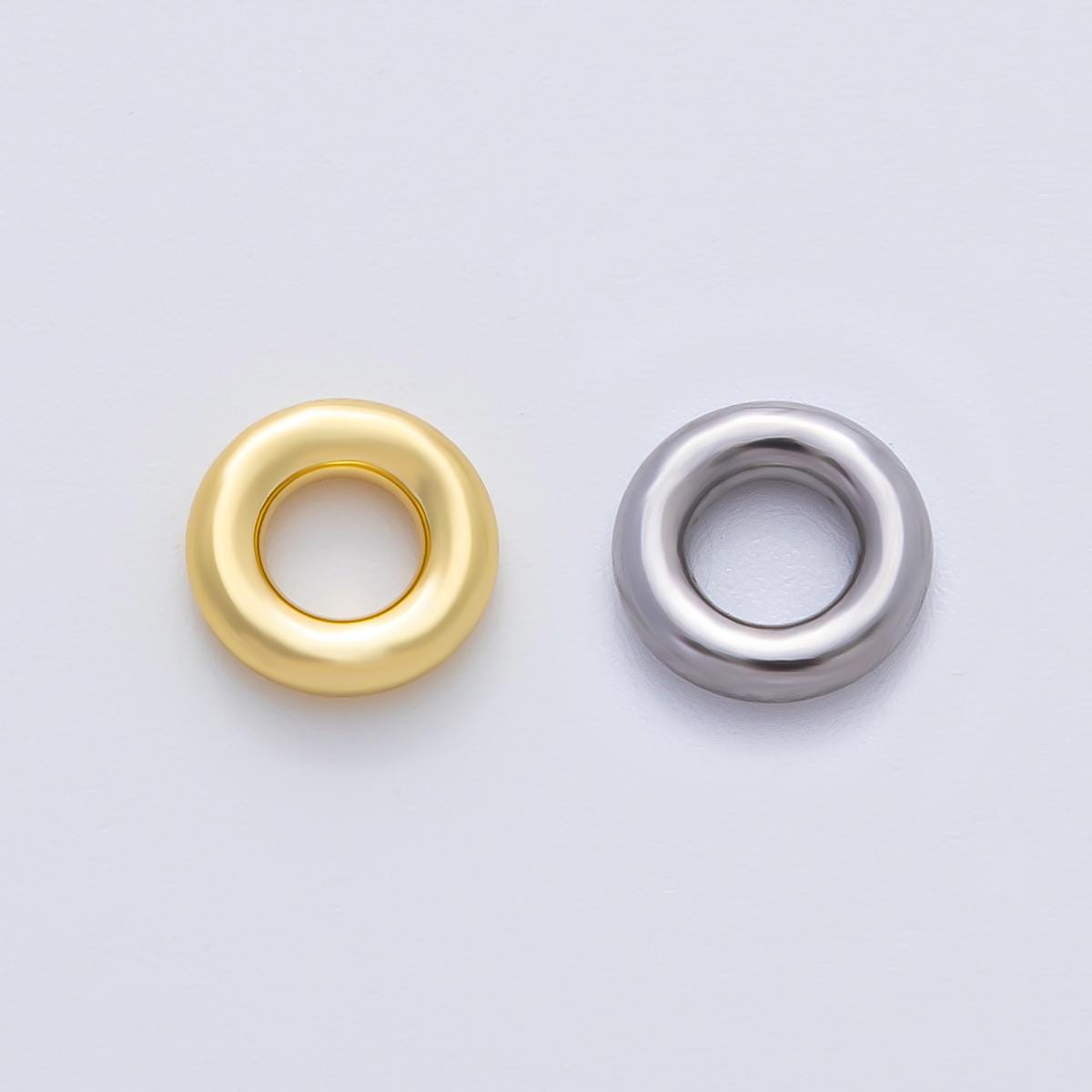 Gold 8mm Open Puffy Circle Spacer Bead in Gold & Silver 10 pcs | B202