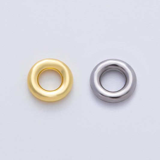 Gold 8mm Open Puffy Circle Spacer Bead in Gold & Silver 10 pcs | B202