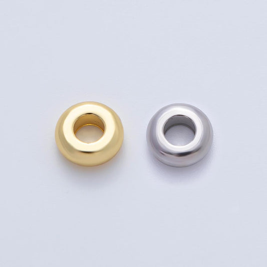 Gold 8mm Thick Circle Spacer Bead in Gold & Silver 10pcs | B218