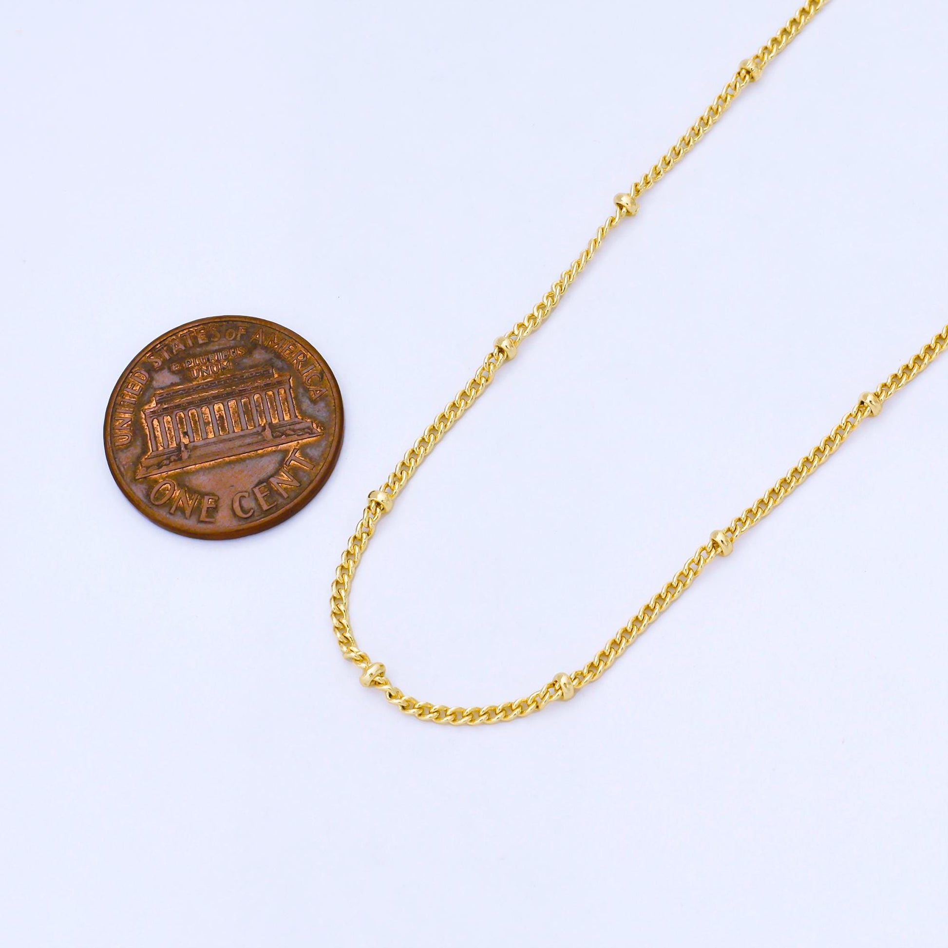 24K Gold Filled 2.1mm Dainty Satellite Unfinished Chain by Yard Gold Filled Cable Chain Jewelry Supply for Jewelry Making ROLL-1738