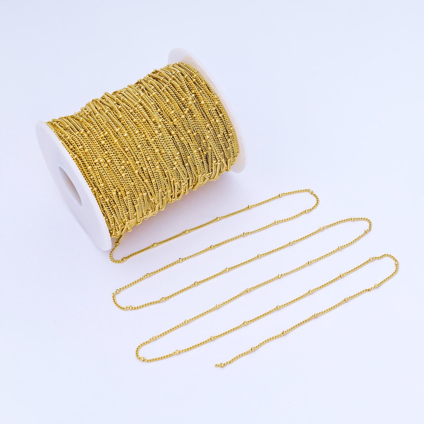 24K Gold Filled 2.1mm Dainty Satellite Unfinished Chain by Yard Gold Filled Cable Chain Jewelry Supply for Jewelry Making ROLL-1738
