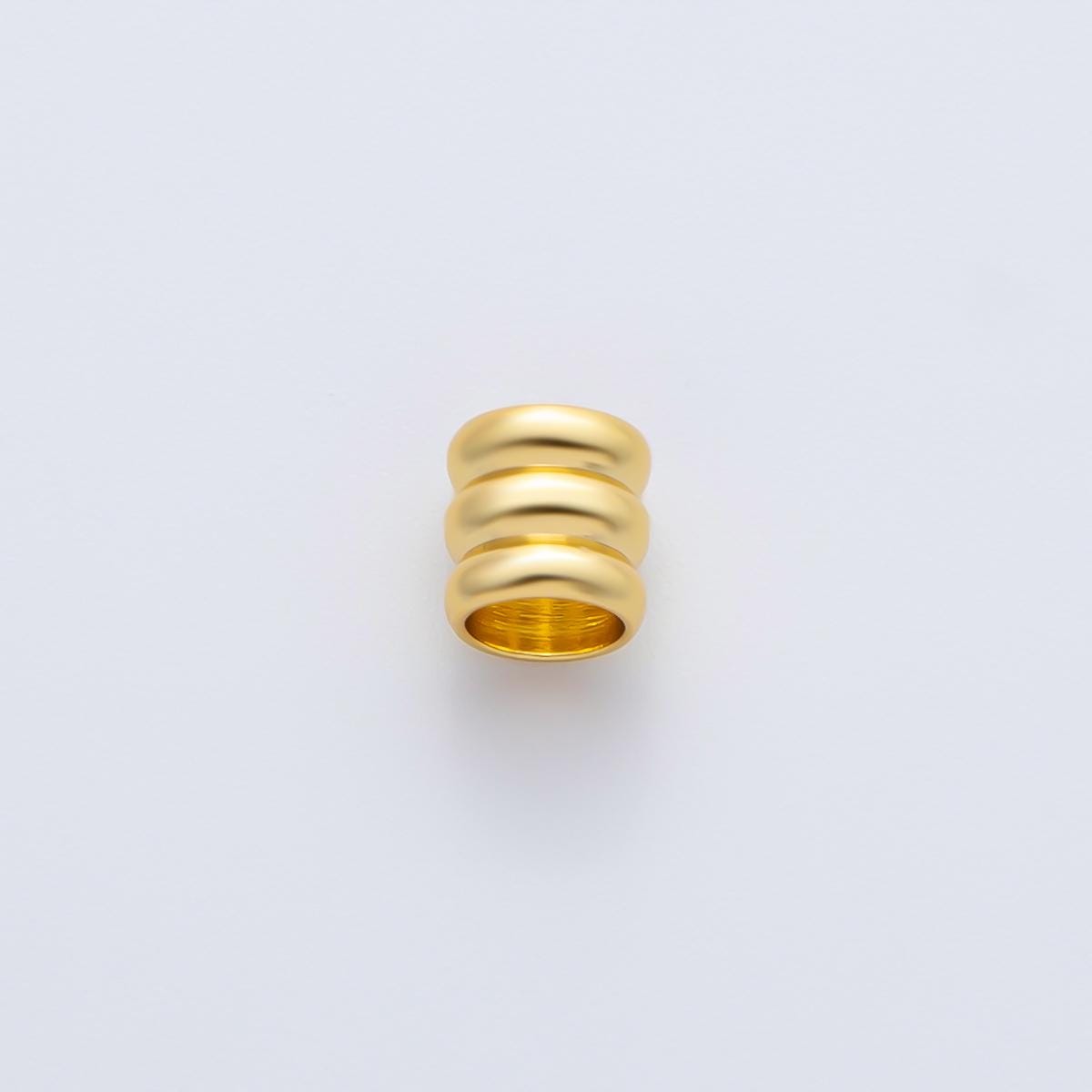 18K Gold Filled Alloy 6mm Triple Band Tube Spacer Bead in Gold & Silver 10pcs | B270