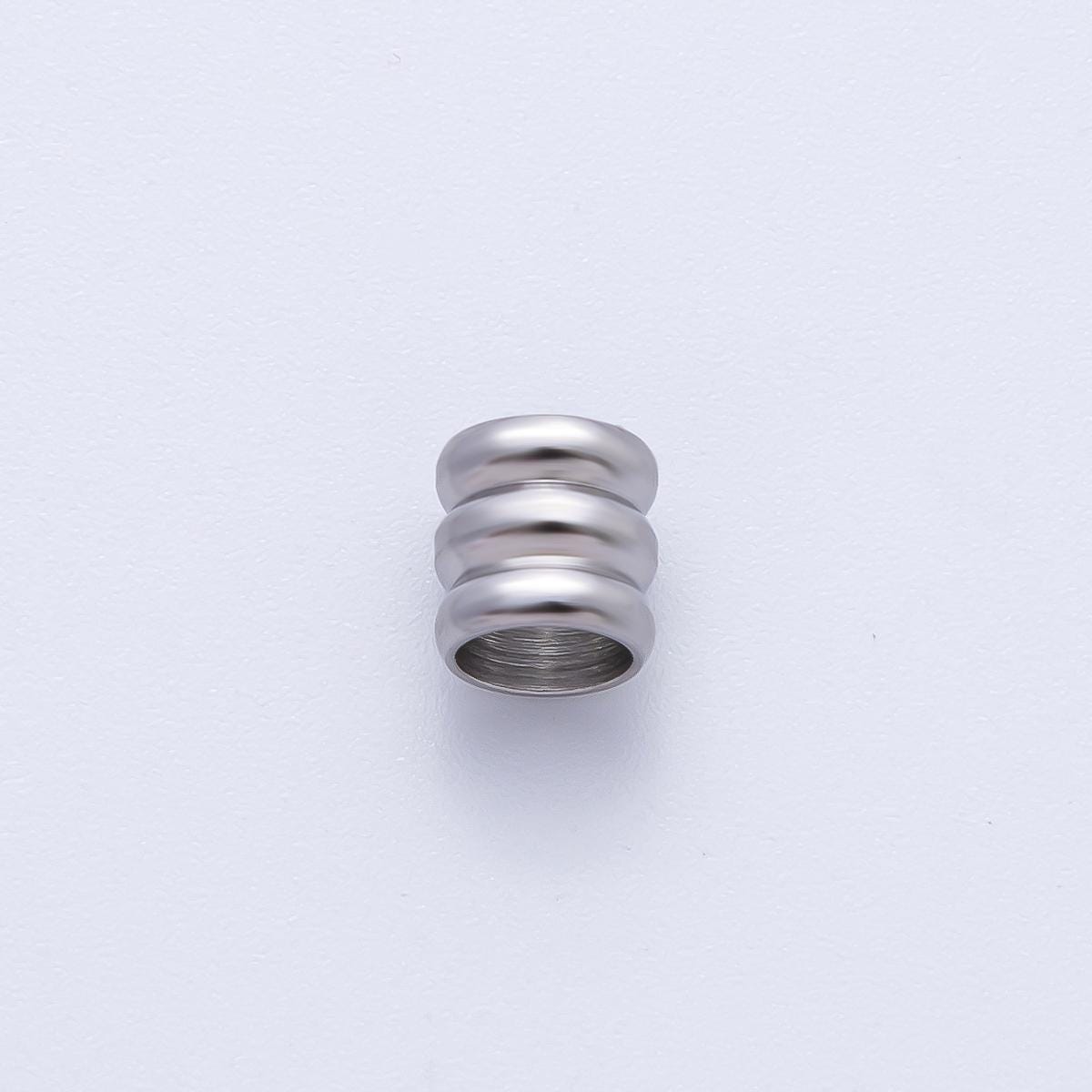 18K Gold Filled Alloy 6mm Triple Band Tube Spacer Bead in Gold & Silver 10pcs | B270
