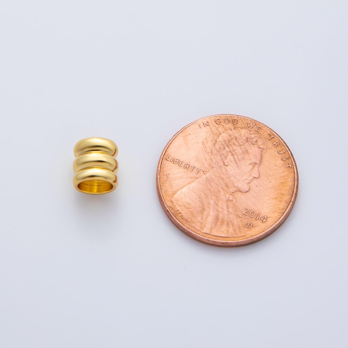18K Gold Filled Alloy 6mm Triple Band Tube Spacer Bead in Gold & Silver 10pcs | B270
