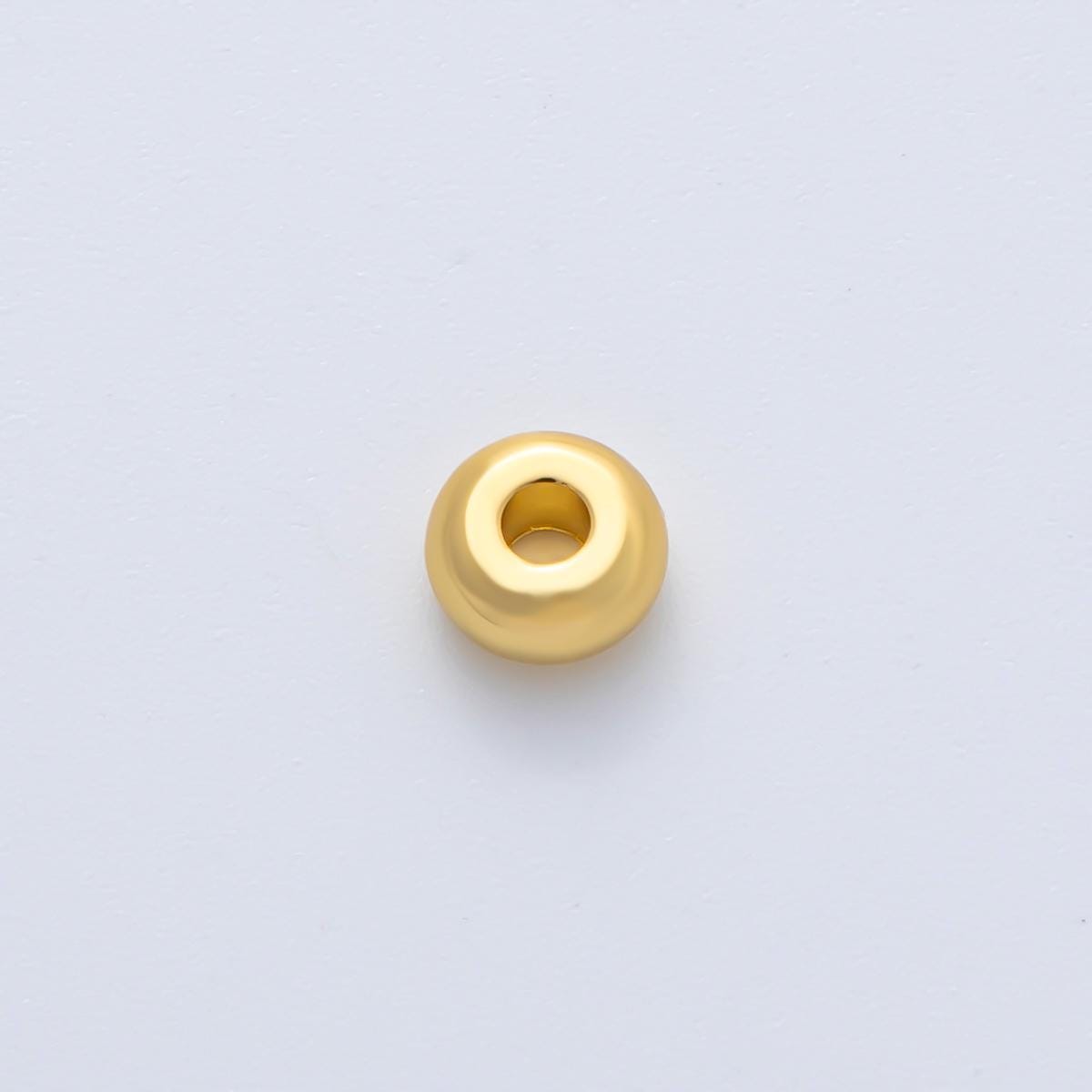 Gold 6mm Dainty Circle Round Spacer Bead in Gold & Silver 10 pcs | B272