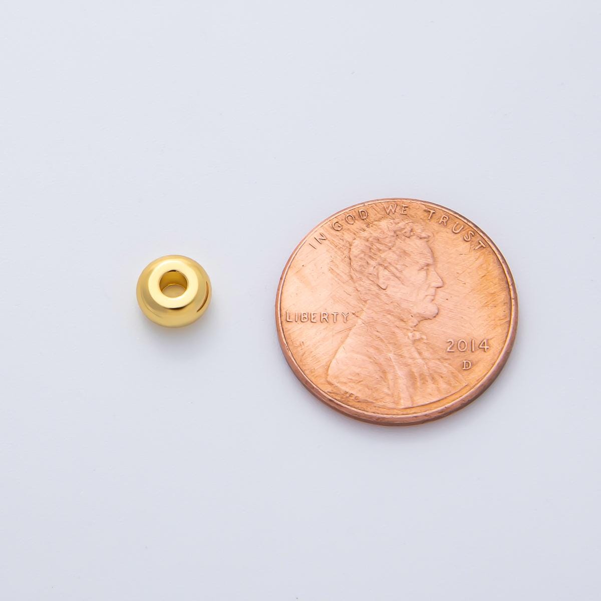 Gold 6mm Dainty Circle Round Spacer Bead in Gold & Silver 10 pcs | B272