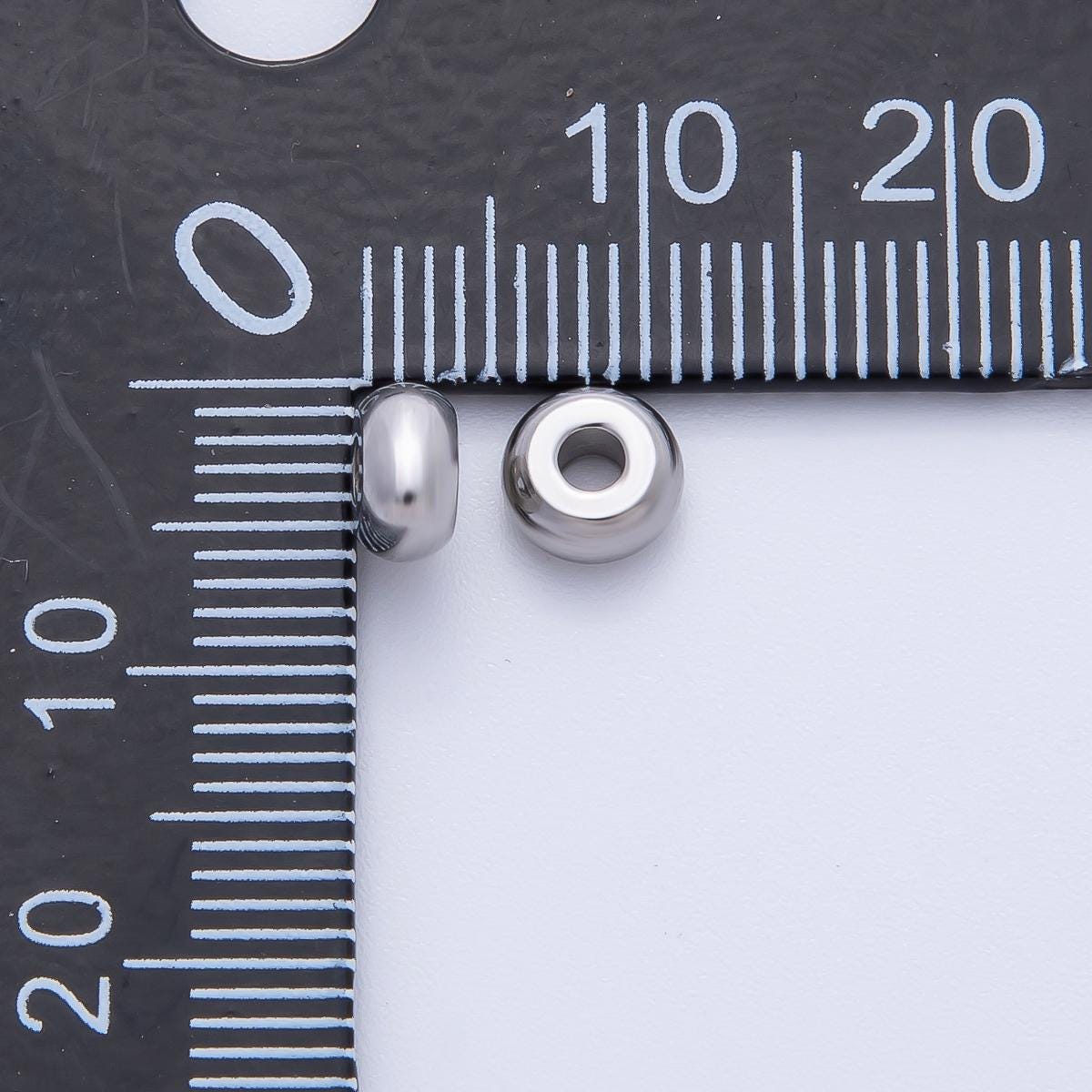 Gold 6mm Dainty Circle Round Spacer Bead in Gold & Silver 10 pcs | B272