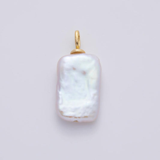 18K Gold Filled 29mm Freshwater Pearl Baroque Natural Form Drop Charm | AF635