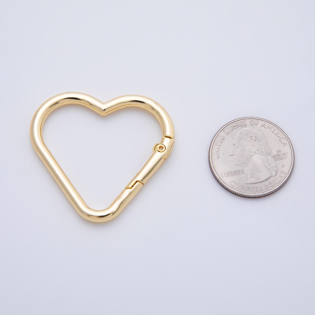 Stainless Steel 39.5mm Heart-Shaped Push Gate Clasp Closure Finding | Z1415