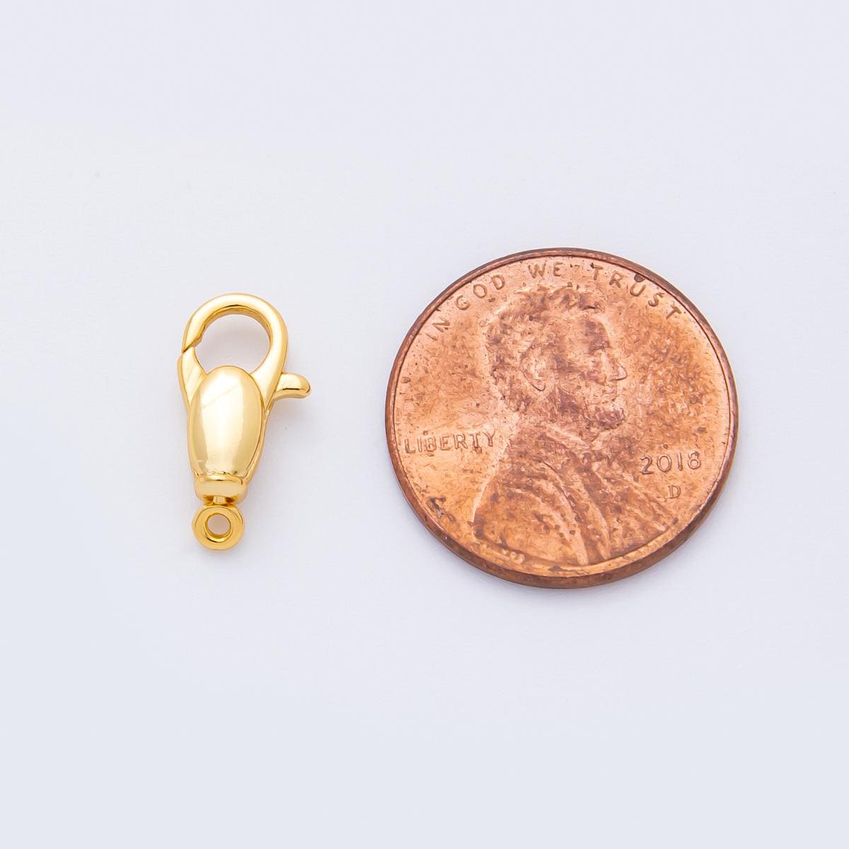 18K Gold Filled 14mm Bullet-Shaped Puffy Lobster Clasp Closure Finding | Z1422