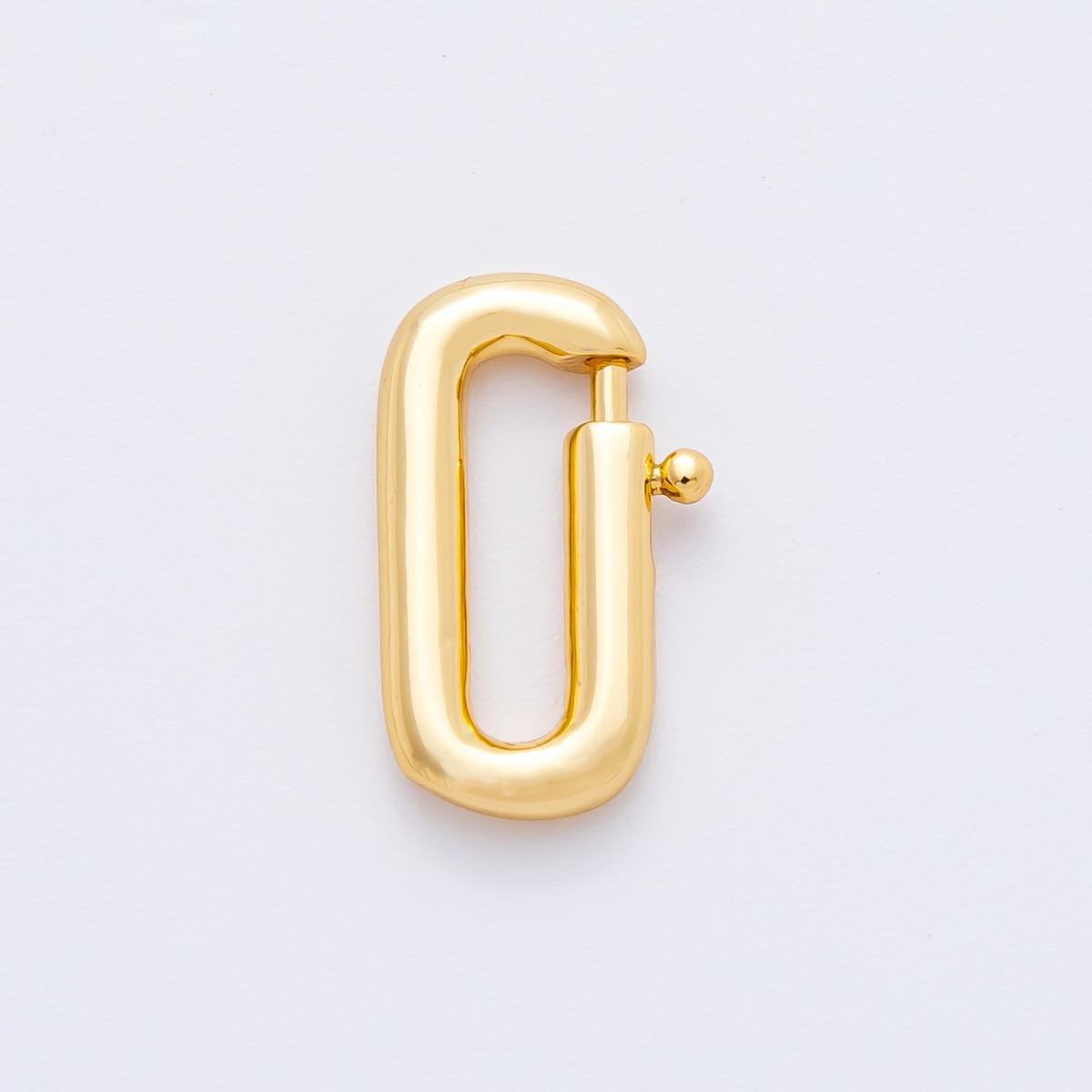 18K Gold Filled 16mm Dainty Oval Spring Clasp Charm Finding | Z1428