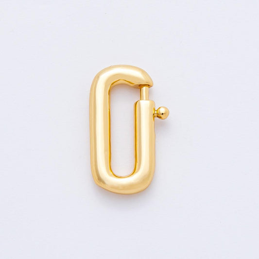 18K Gold Filled 16mm Dainty Oval Spring Clasp Charm Finding | Z1428
