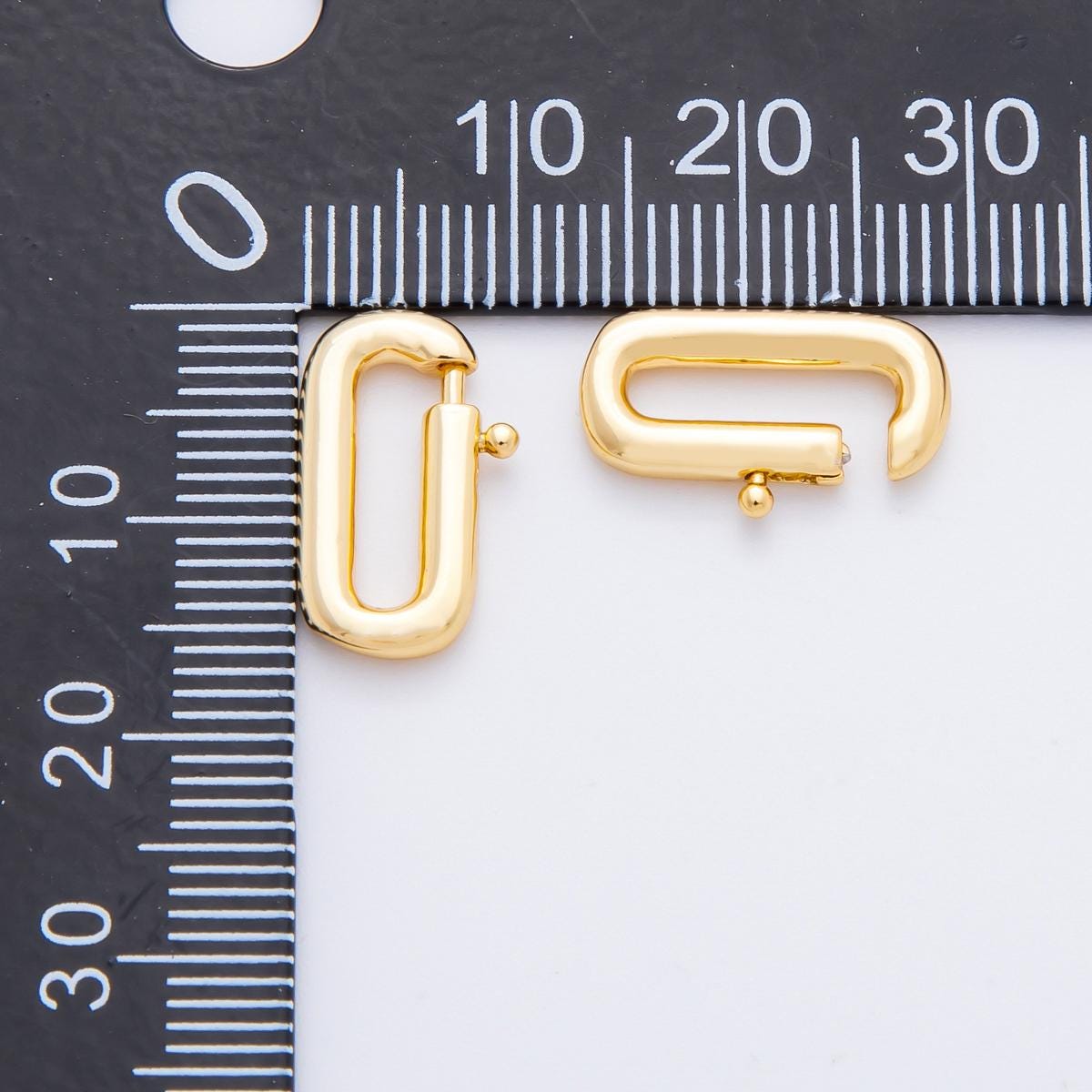 18K Gold Filled 16mm Dainty Oval Spring Clasp Charm Finding | Z1428