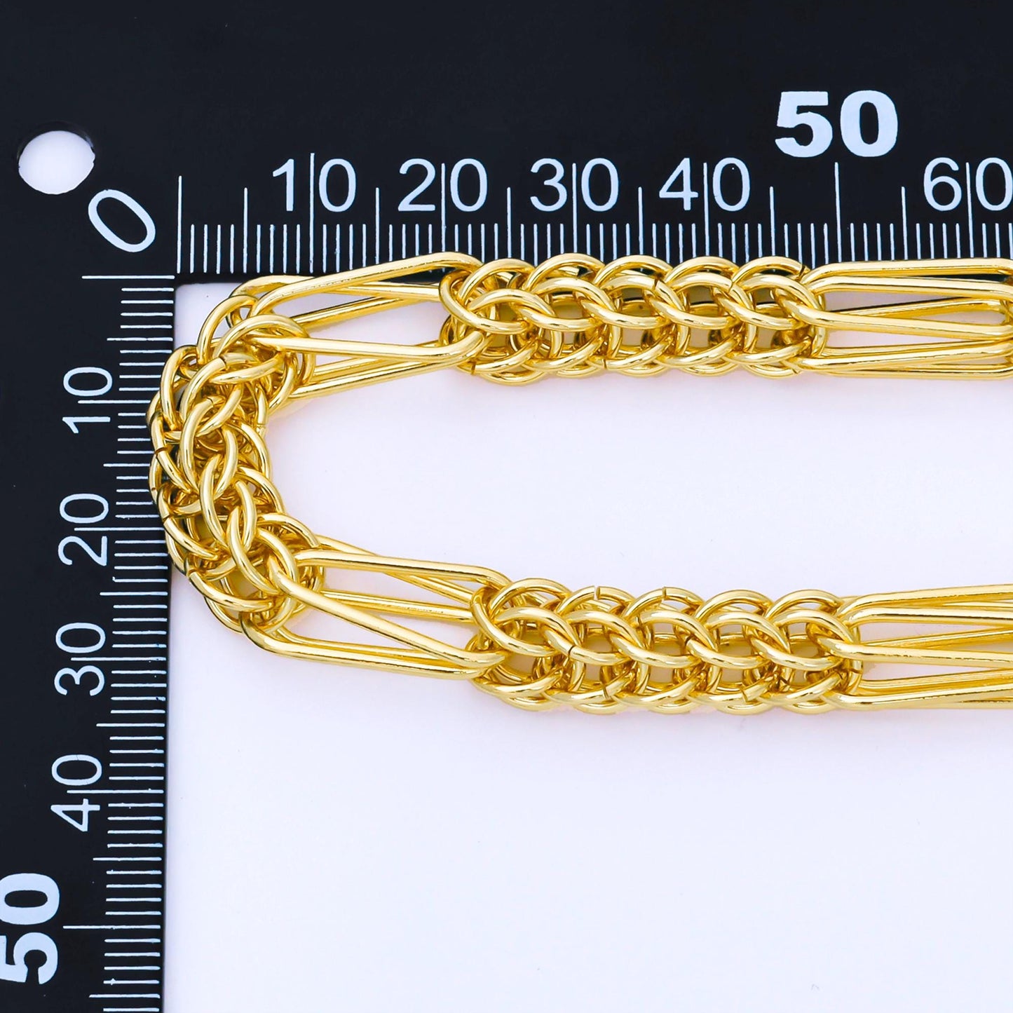 24K Gold Filled 8mm Thick Wheat/Spiga Unfinished Chain by Yard Jewelry making and supply Lengthened chains | Roll-1745