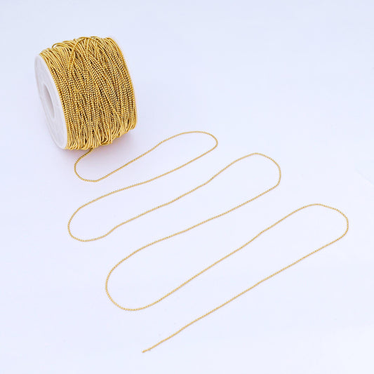 24K Gold Filled 1mm Mini Bead Unfinished Chain by Yard Jewelry Making for bracelets and necklaces mini bead roll chain | Roll-1749