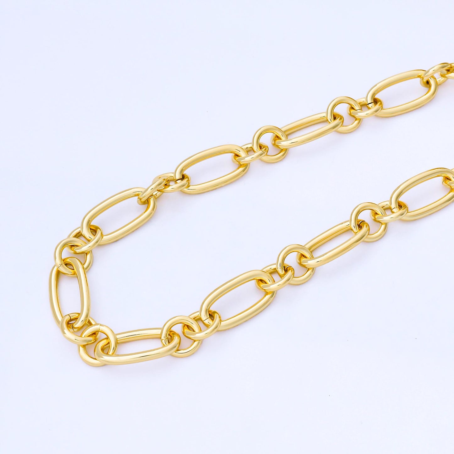 24K Gold Filled 11mm Paperclip Link Unfinished Chain by Yard DIY Jewelry making and supply Handmade Jewelry | Roll-1747