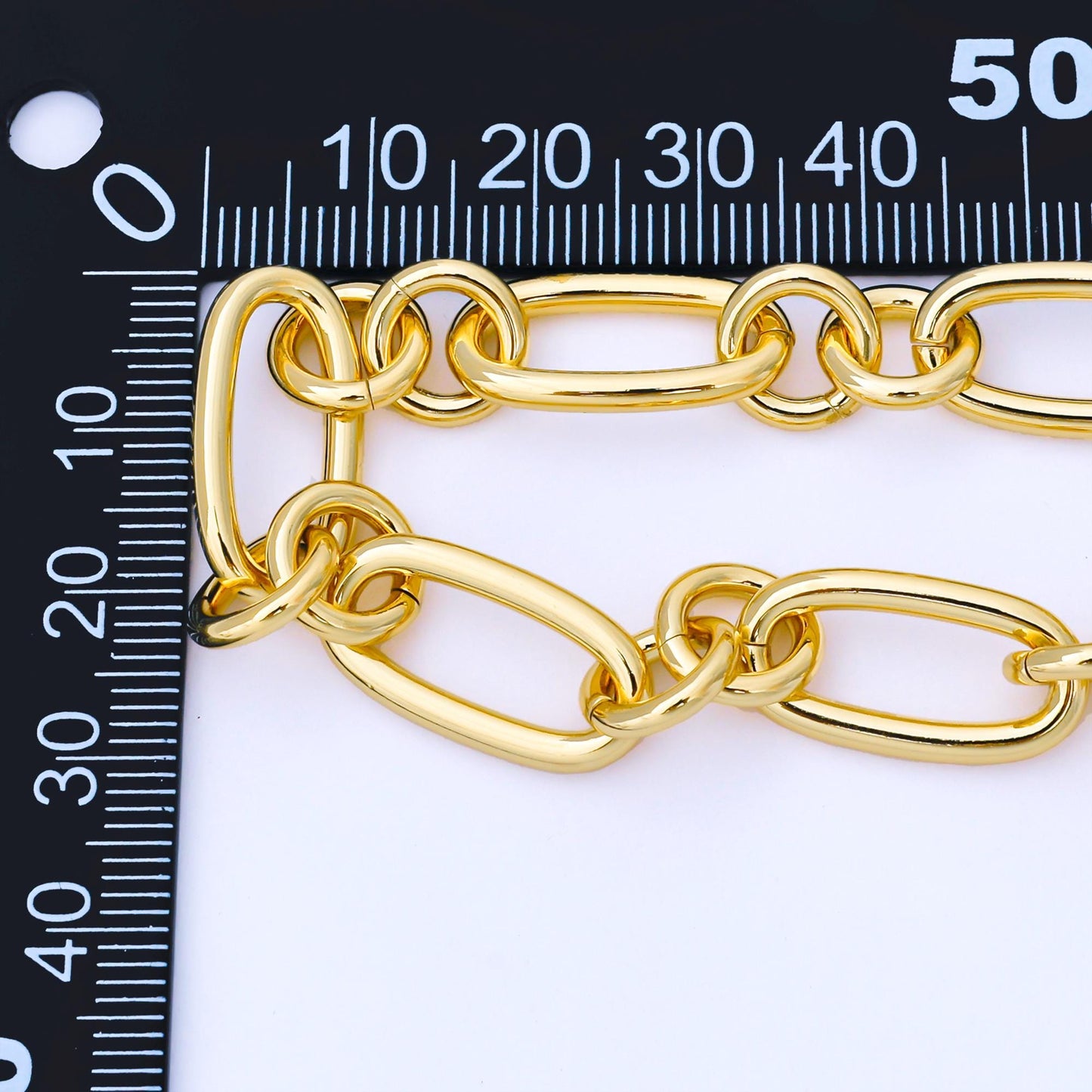24K Gold Filled 11mm Paperclip Link Unfinished Chain by Yard DIY Jewelry making and supply Handmade Jewelry | Roll-1747