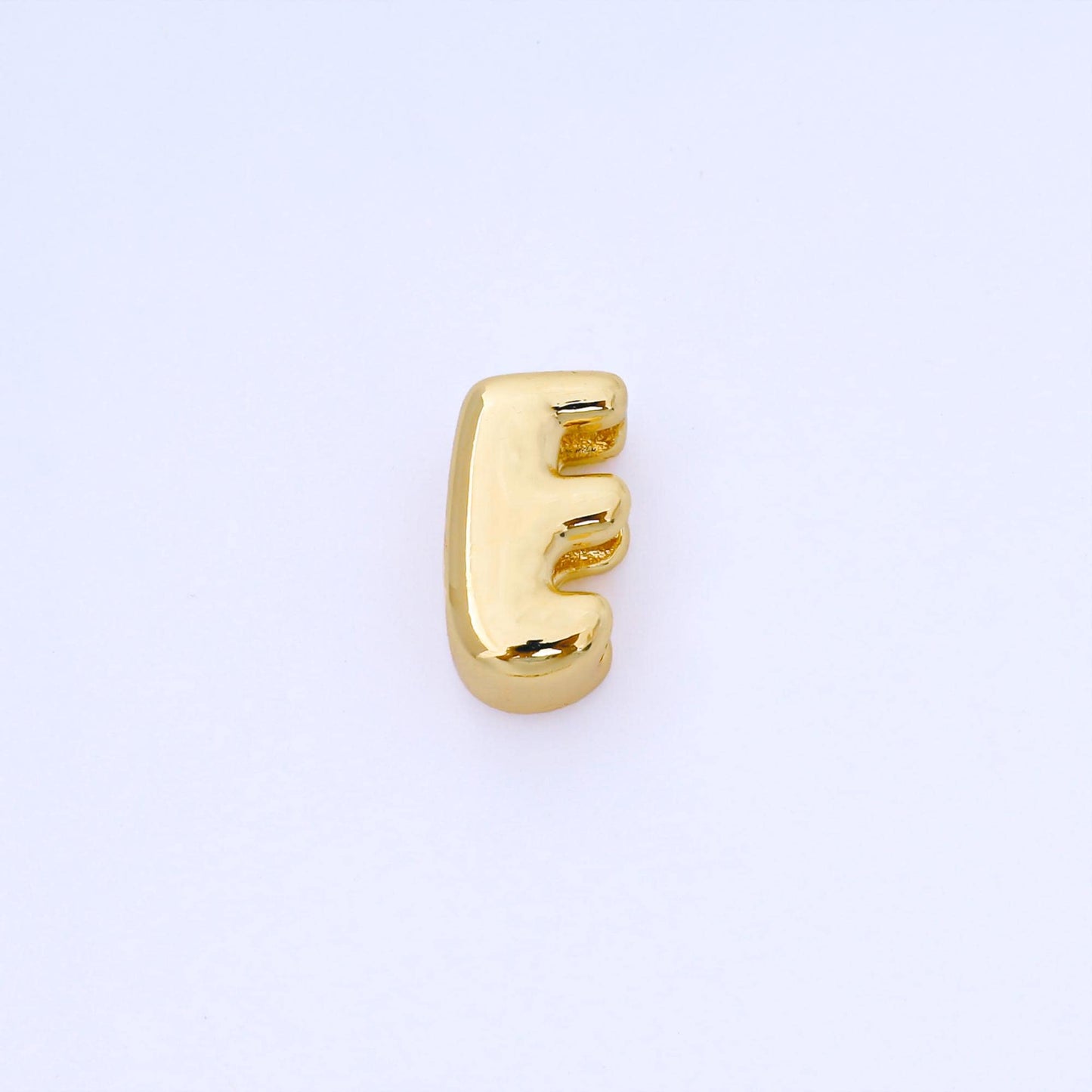 24K Gold Filled 15mm Personalized Chubby Bubble Initial Letter Alphabet Bead A~Z (select 26 Letter) Alphabet | AF079 - AF091