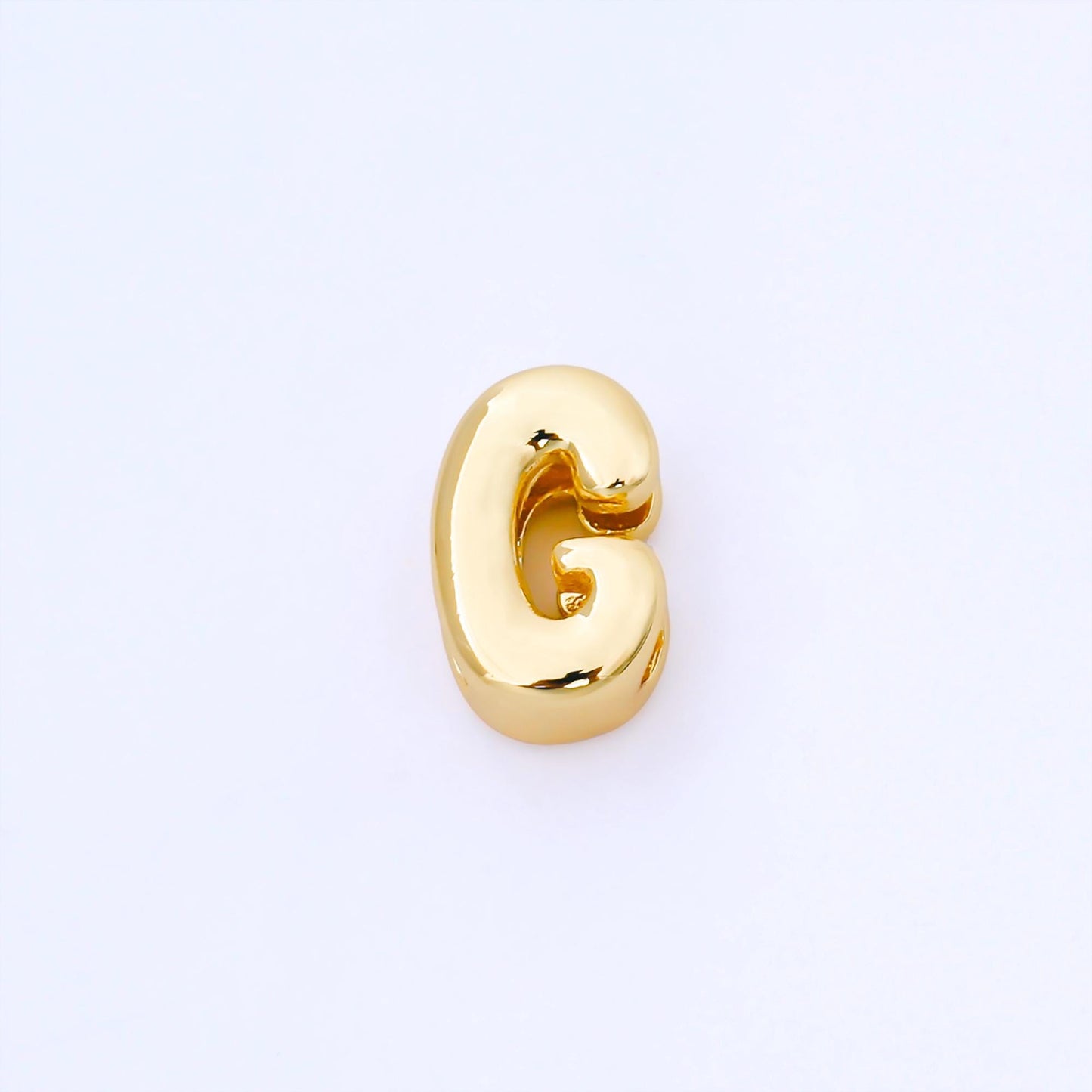 24K Gold Filled 15mm Personalized Chubby Bubble Initial Letter Alphabet Bead A~Z (select 26 Letter) Alphabet | AF079 - AF091