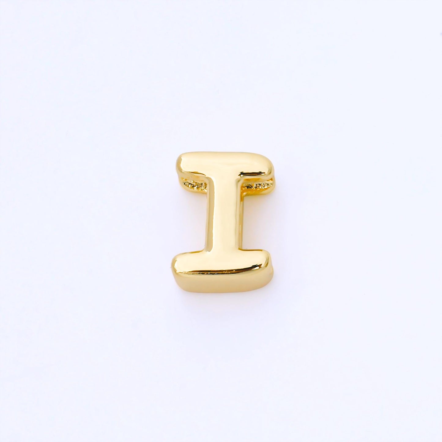 24K Gold Filled 15mm Personalized Chubby Bubble Initial Letter Alphabet Bead A~Z (select 26 Letter) Alphabet | AF079 - AF091