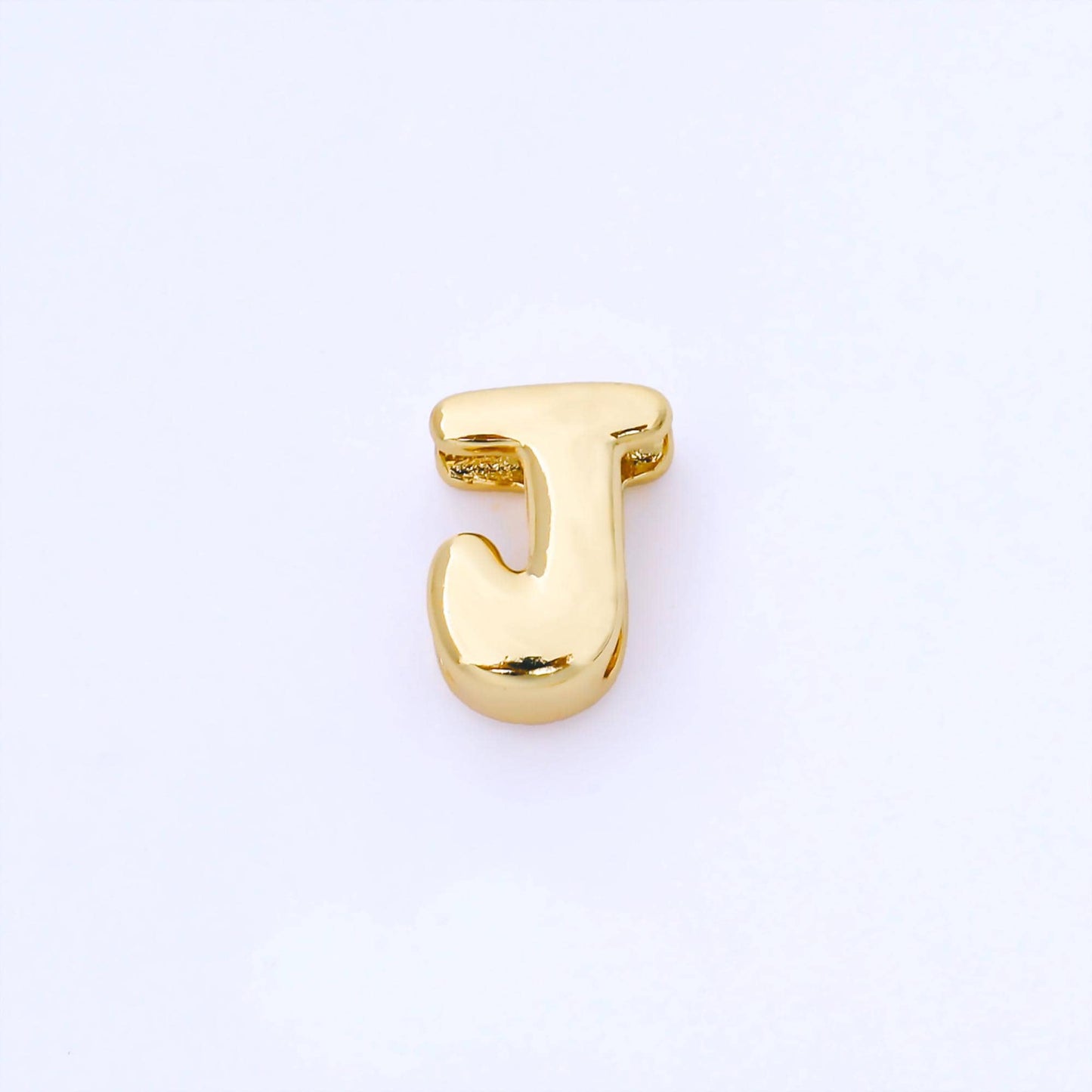 24K Gold Filled 15mm Personalized Chubby Bubble Initial Letter Alphabet Bead A~Z (select 26 Letter) Alphabet | AF079 - AF091