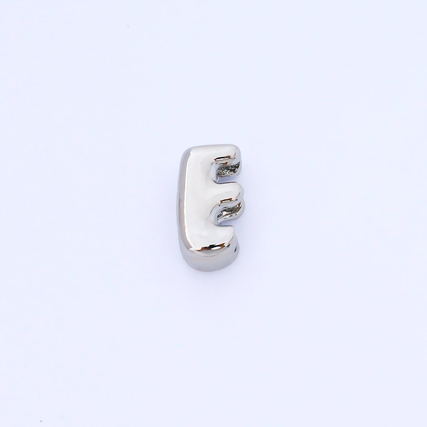 Silver 15mm Personalized Chubby Bubble Initial Letter Alphabet Bead A~Z (select 26 Letter) Alphabet | AF092 - AF104