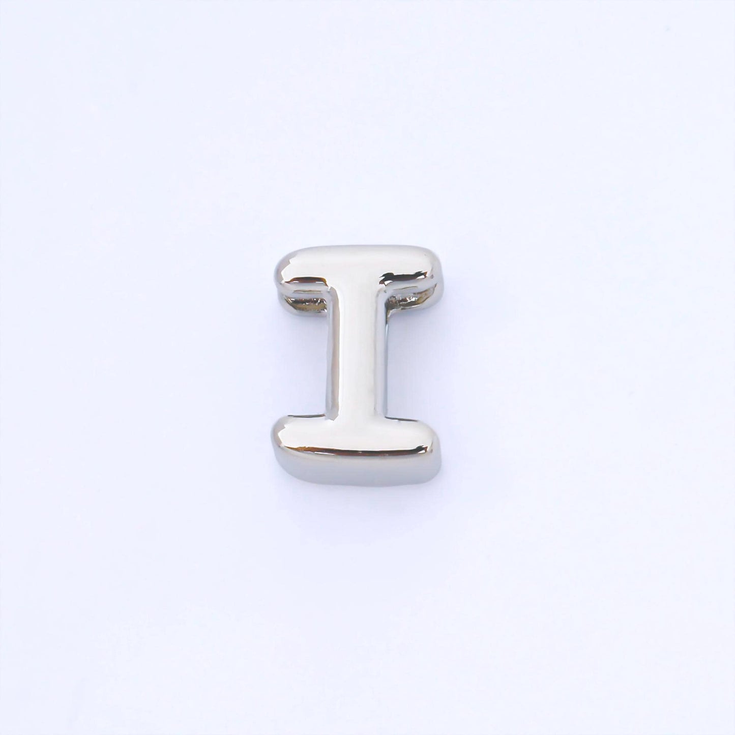 Silver 15mm Personalized Chubby Bubble Initial Letter Alphabet Bead A~Z (select 26 Letter) Alphabet | AF092 - AF104