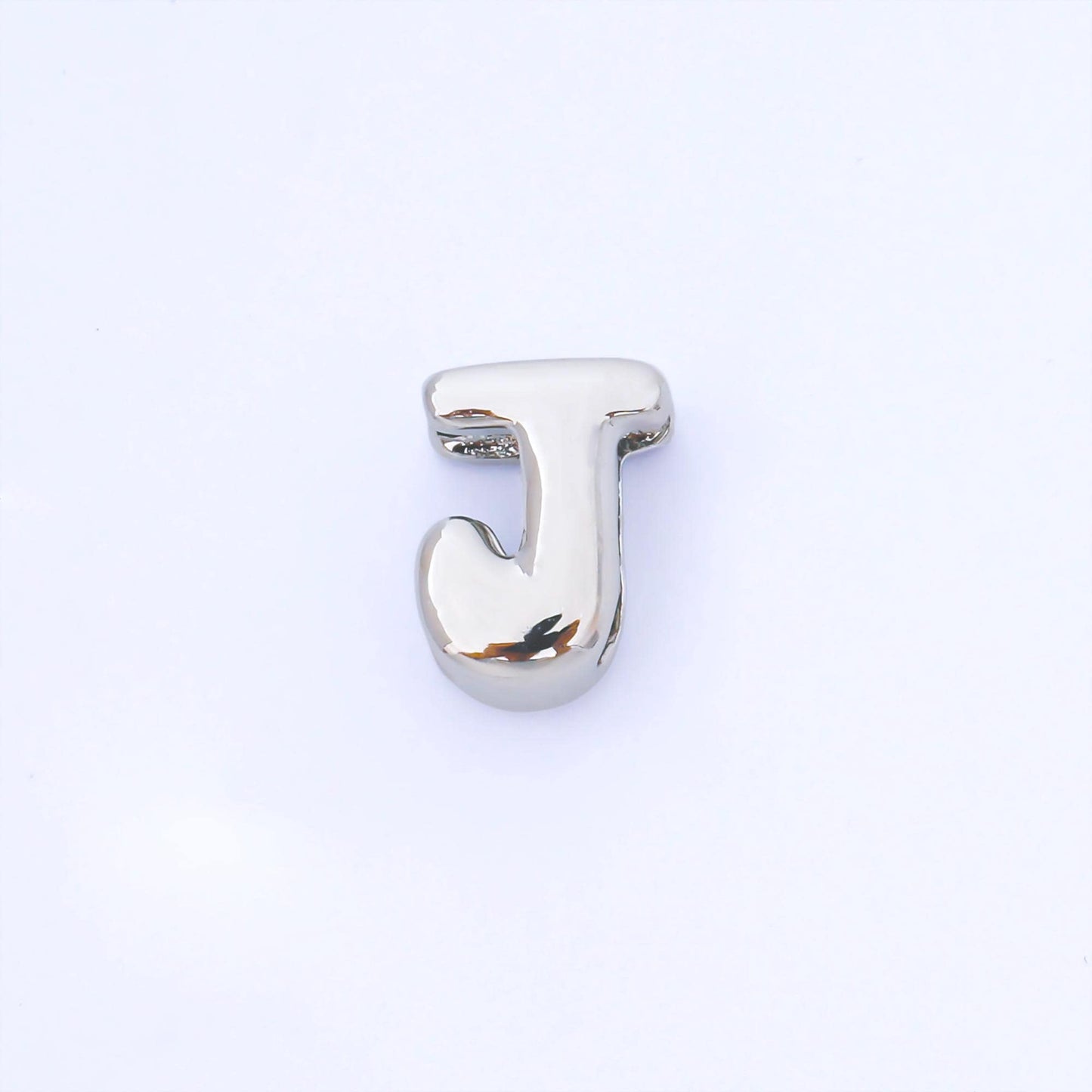 Silver 15mm Personalized Chubby Bubble Initial Letter Alphabet Bead A~Z (select 26 Letter) Alphabet | AF092 - AF104