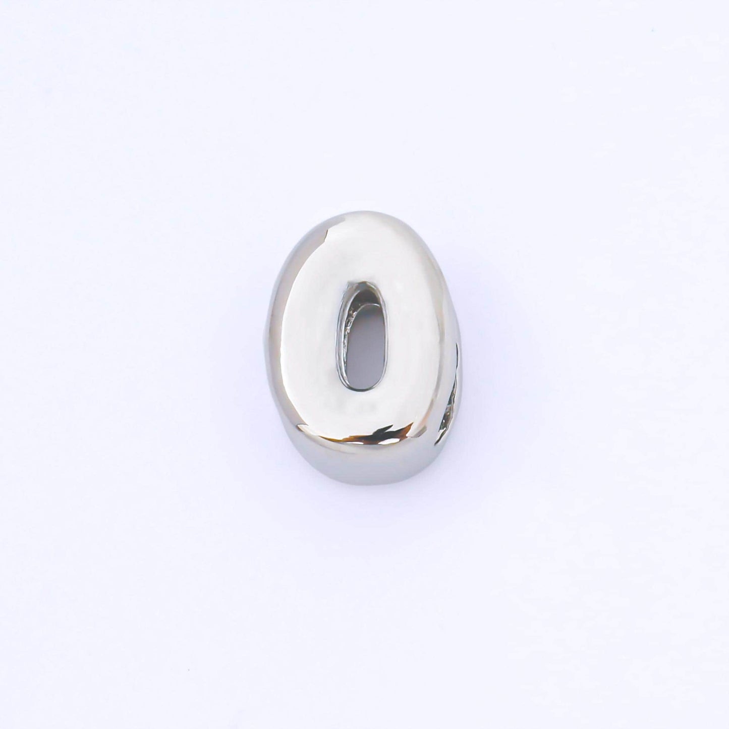 Silver 15mm Personalized Chubby Bubble Initial Letter Alphabet Bead A~Z (select 26 Letter) Alphabet | AF092 - AF104