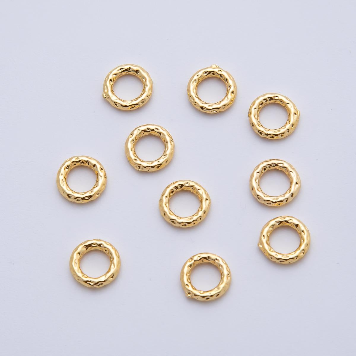18K Gold Filled 8mm Hammered Style Round Beads | B328