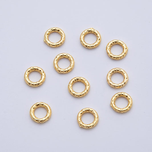 18K Gold Filled 8mm Hammered Style Round Beads | B328