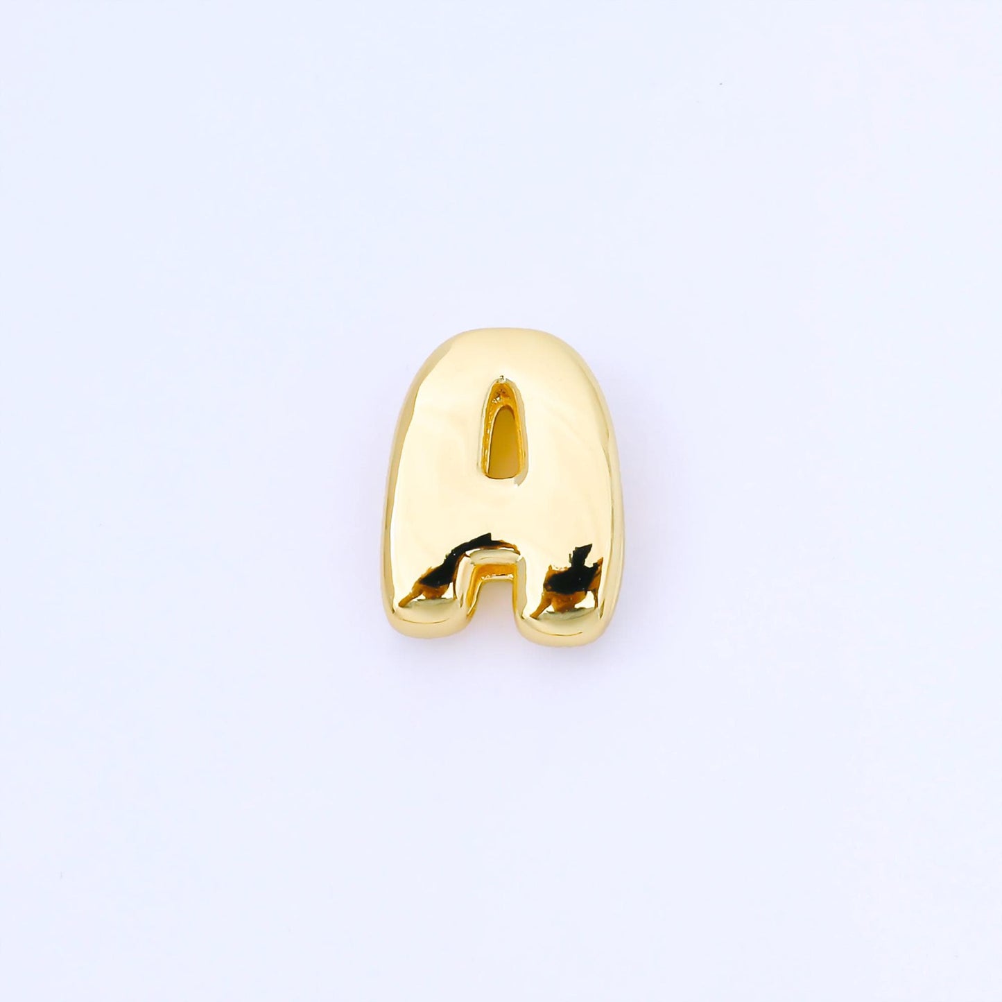24K Gold Filled 20mm Personalized Cord Chubby Bubble Initial Letter Alphabet Bead A~Z (select 26 Letter) Alphabet | AF105 - AF117