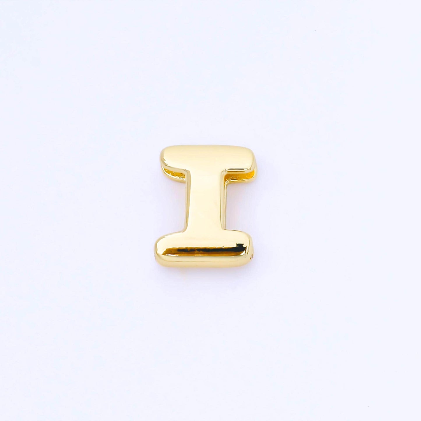 24K Gold Filled 20mm Personalized Cord Chubby Bubble Initial Letter Alphabet Bead A~Z (select 26 Letter) Alphabet | AF105 - AF117