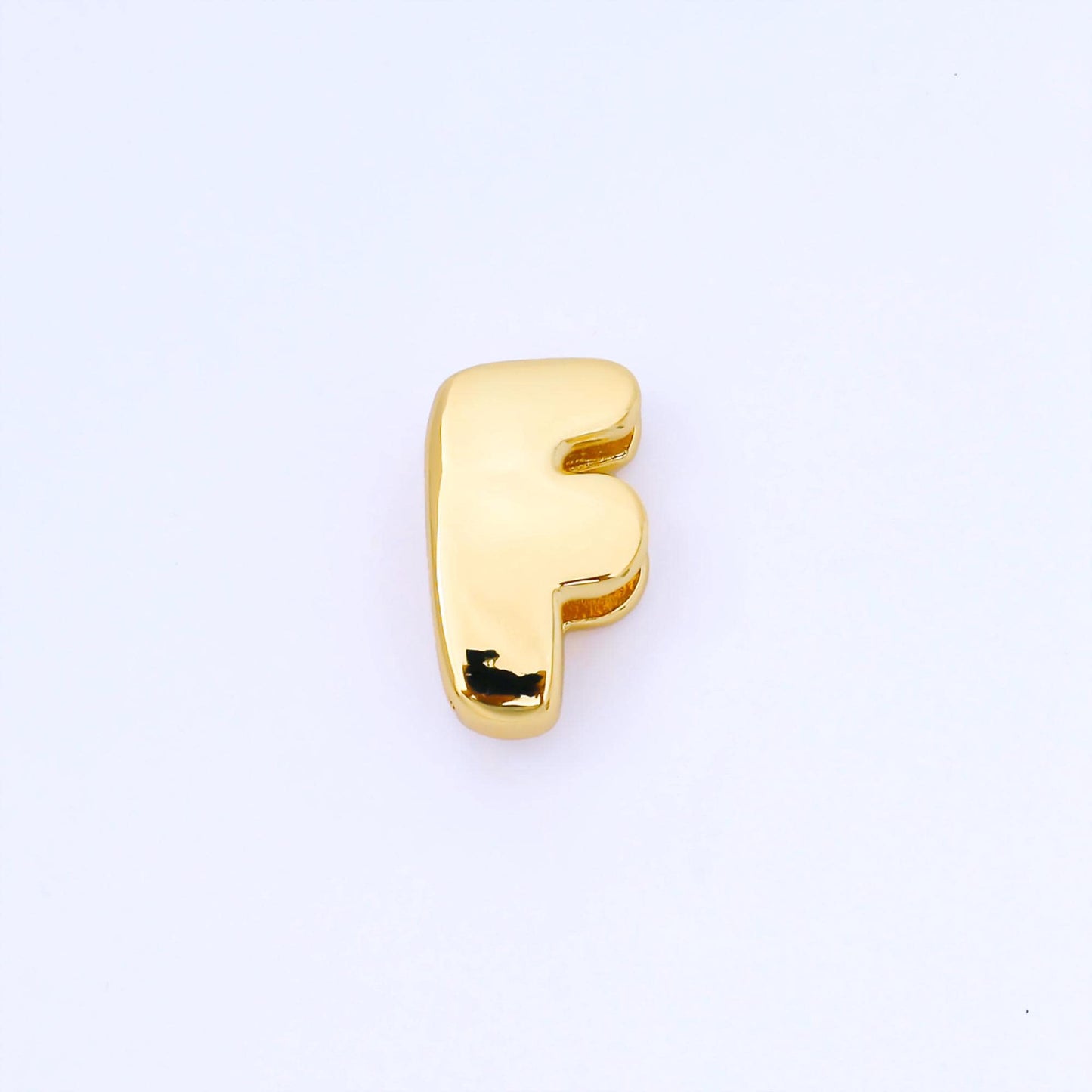 24K Gold Filled 20mm Personalized Cord Chubby Bubble Initial Letter Alphabet Bead A~Z (select 26 Letter) Alphabet | AF105 - AF117