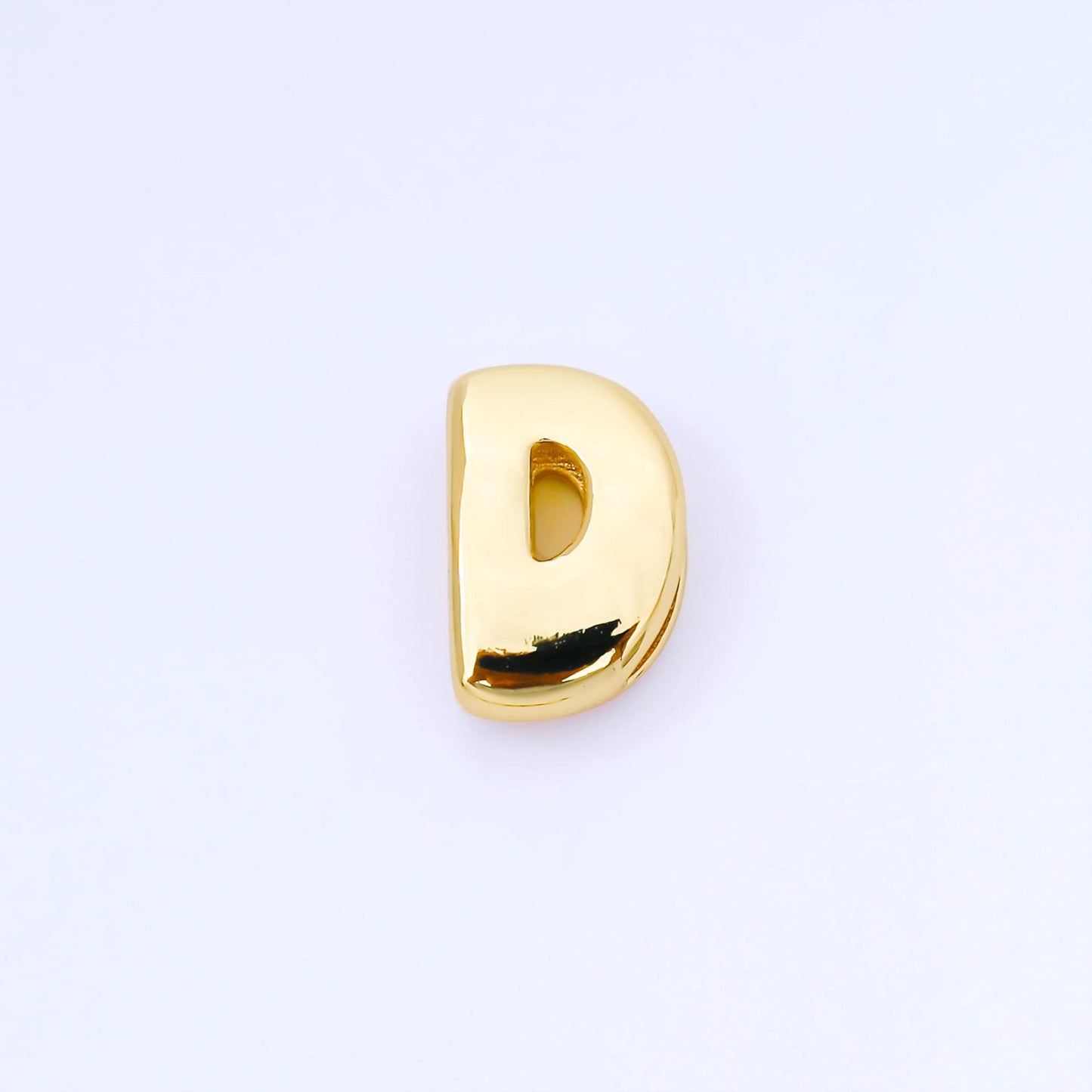 24K Gold Filled 20mm Personalized Cord Chubby Bubble Initial Letter Alphabet Bead A~Z (select 26 Letter) Alphabet | AF105 - AF117