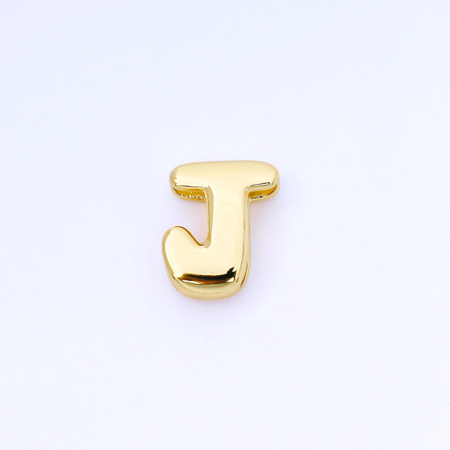 24K Gold Filled 20mm Personalized Cord Chubby Bubble Initial Letter Alphabet Bead A~Z (select 26 Letter) Alphabet | AF105 - AF117