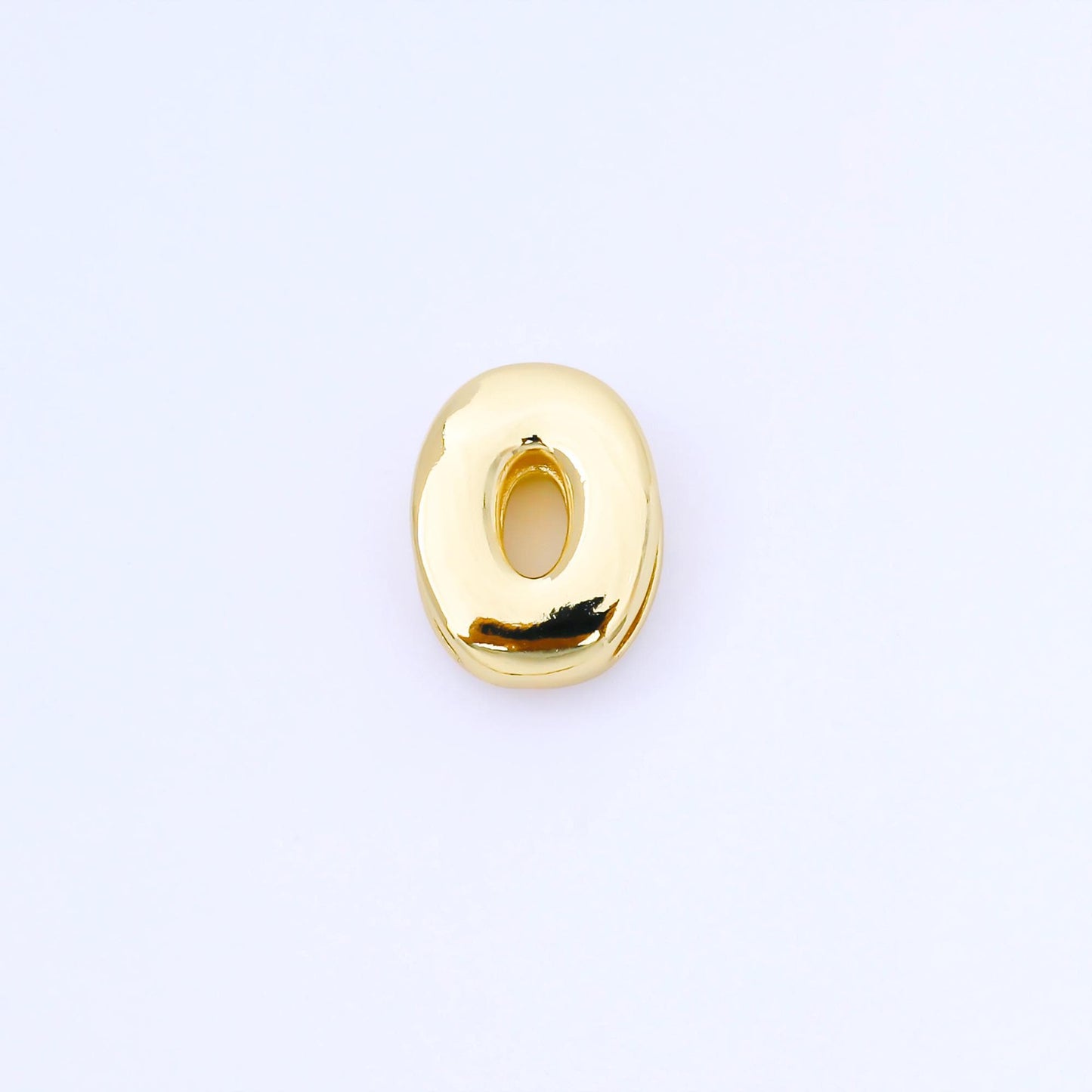 24K Gold Filled 20mm Personalized Cord Chubby Bubble Initial Letter Alphabet Bead A~Z (select 26 Letter) Alphabet | AF105 - AF117
