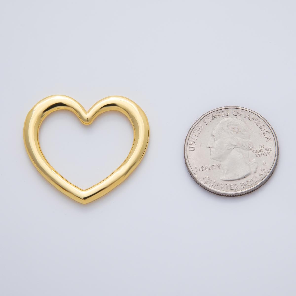 18K Gold Plated 29mm Open Minimalist Heart Finding in Gold & Silver | Z1429
