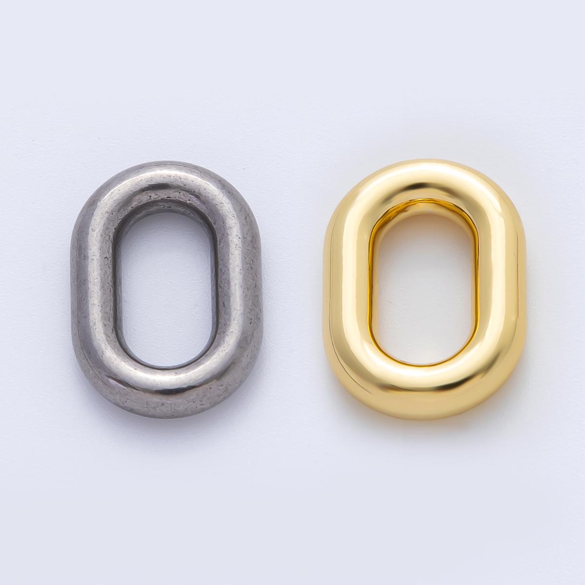 18K Gold Plated 20mm Open Thick Oval Finding in Gold & Silver | Z1430