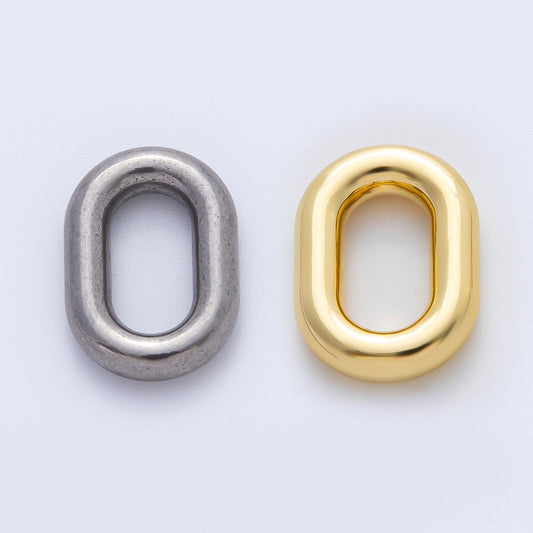 18K Gold Plated 20mm Open Thick Oval Finding in Gold & Silver | Z1430