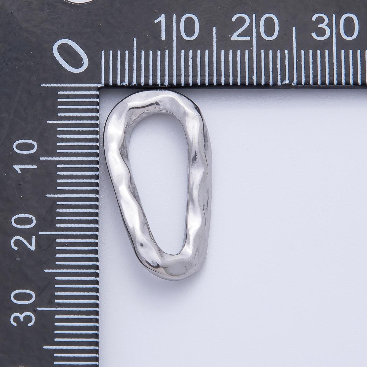 18K Gold Plated 26mm Geometrical Hammered Teardrop Finding in Gold & Silver | Z1431