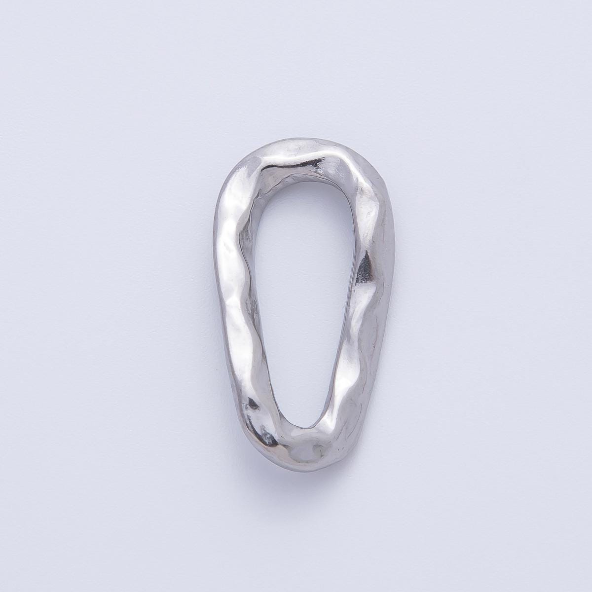 18K Gold Plated 26mm Geometrical Hammered Teardrop Finding in Gold & Silver | Z1431