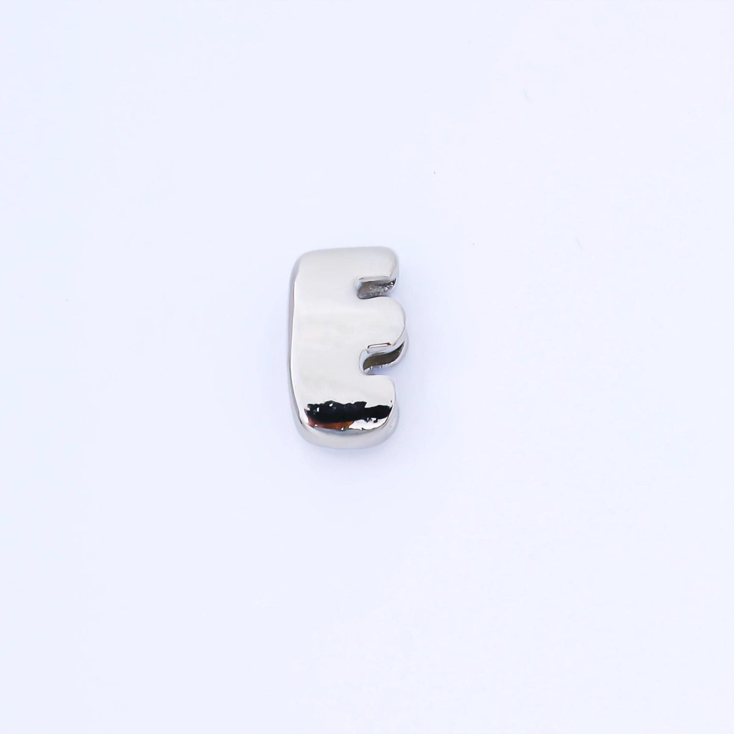 Silver 20mm Personalized Cord Chubby Bubble Initial Letter Alphabet Bead A~Z (select 26 Letter) Alphabet | AF118 - AF130