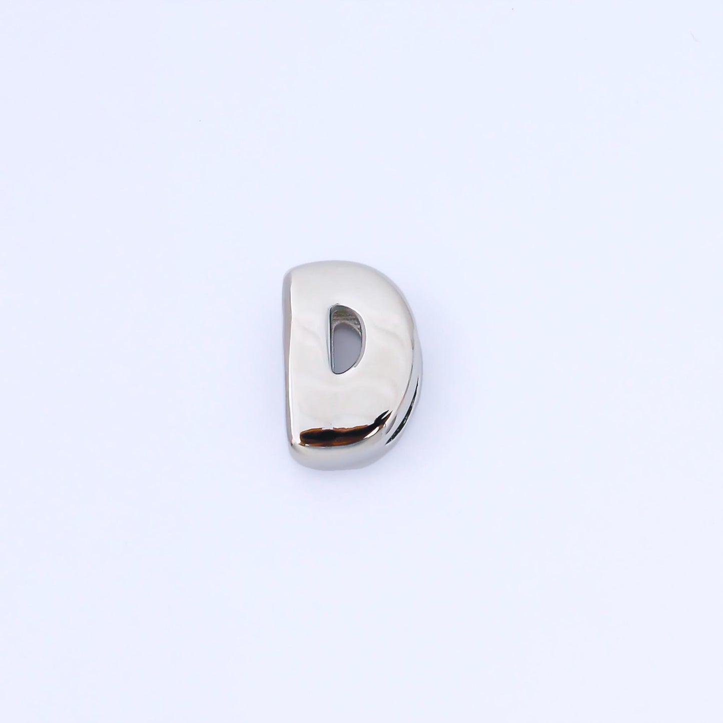 Silver 20mm Personalized Cord Chubby Bubble Initial Letter Alphabet Bead A~Z (select 26 Letter) Alphabet | AF118 - AF130