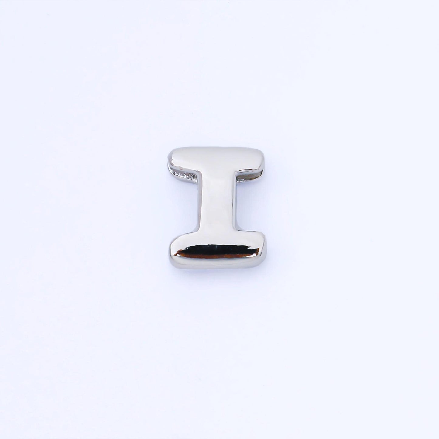 Silver 20mm Personalized Cord Chubby Bubble Initial Letter Alphabet Bead A~Z (select 26 Letter) Alphabet | AF118 - AF130