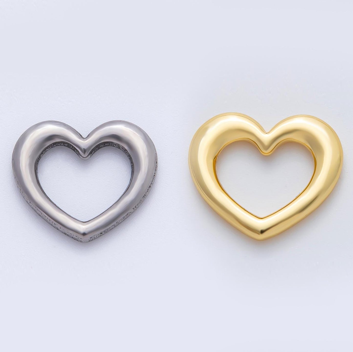 18K Gold Plated 16mm Dainty Heart Lovely Finding in Gold & Silver | Z1432