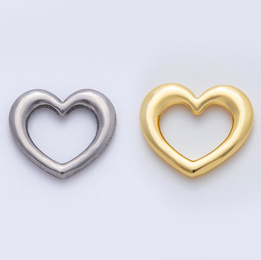 18K Gold Plated 16mm Dainty Heart Lovely Finding in Gold & Silver | Z1432
