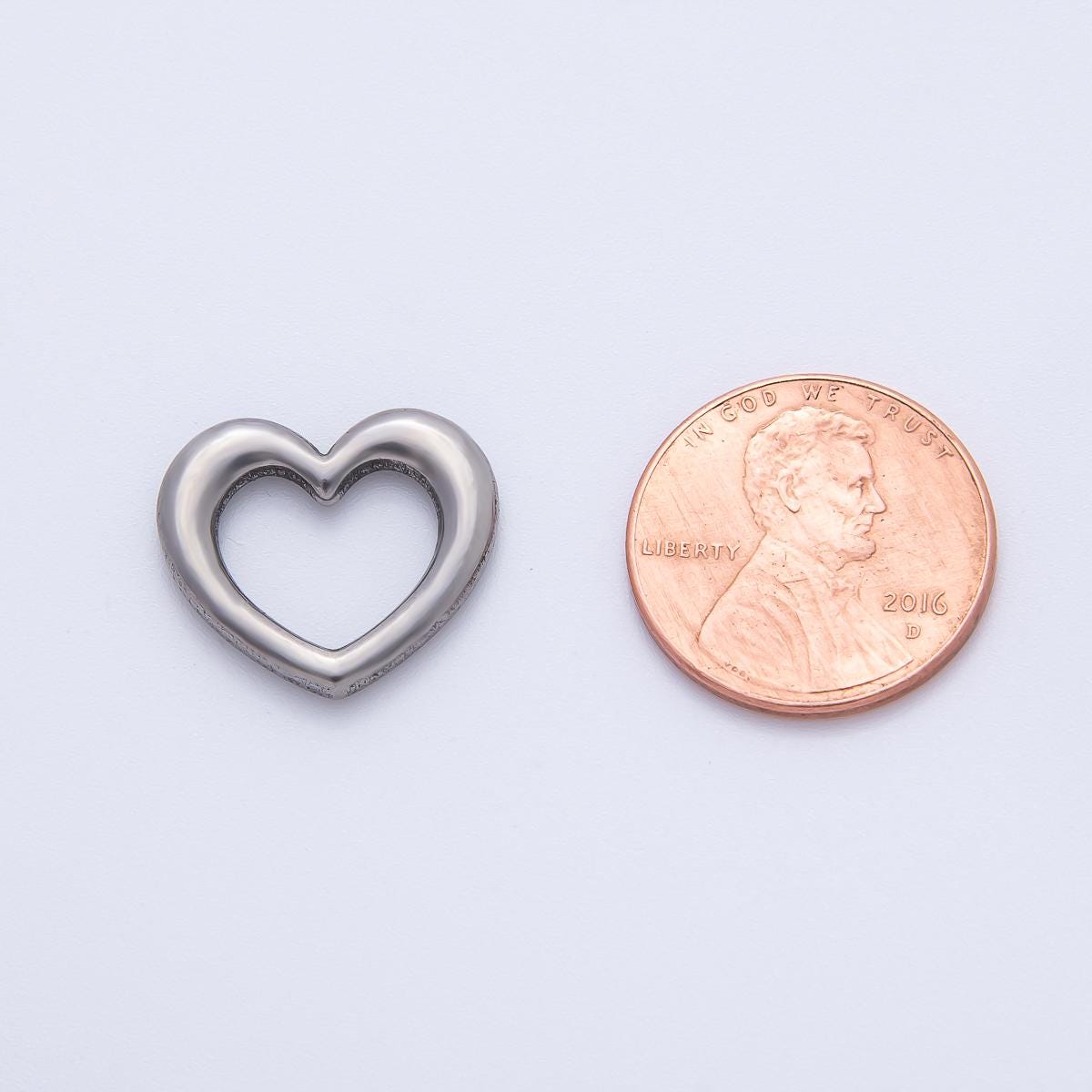18K Gold Plated 16mm Dainty Heart Lovely Finding in Gold & Silver | Z1432
