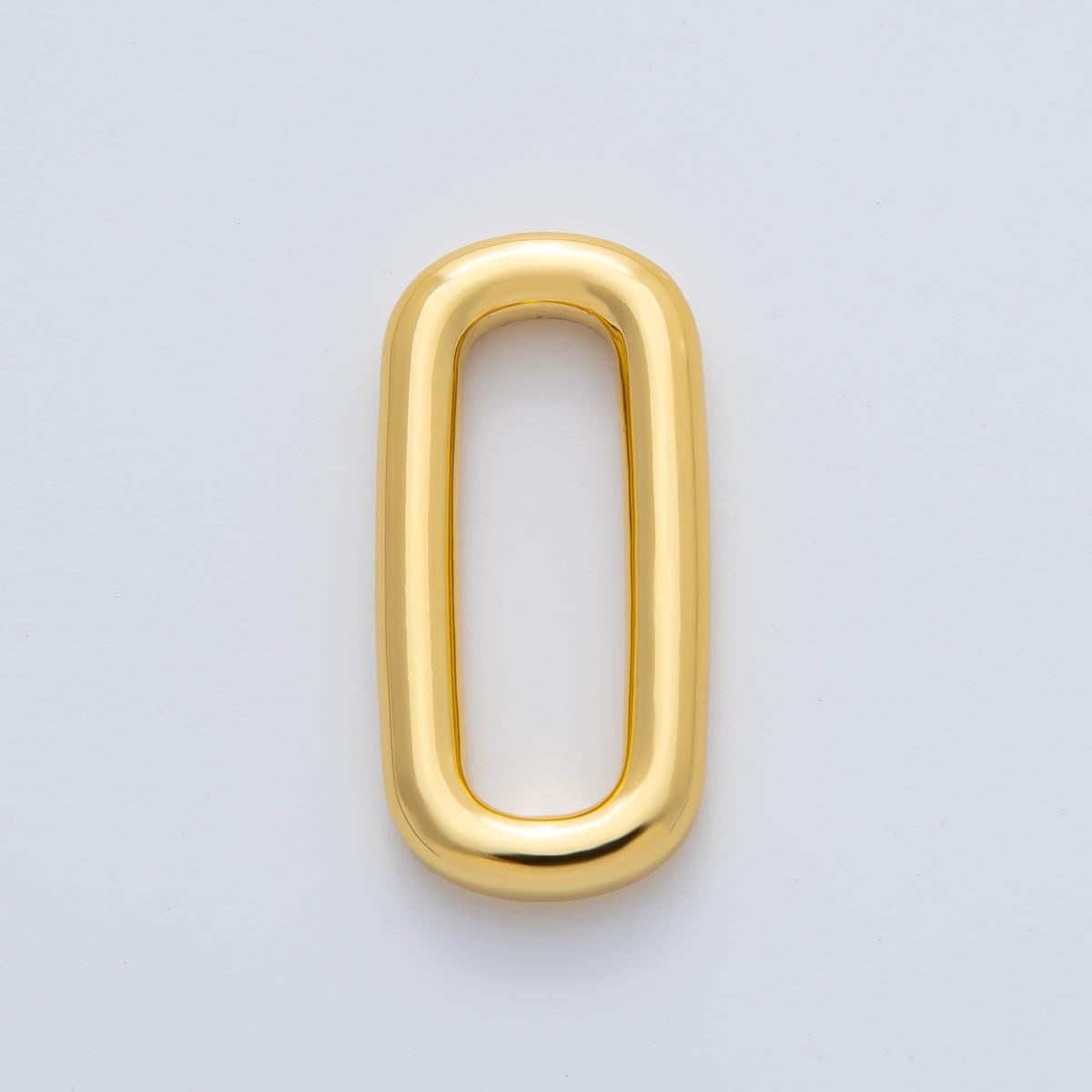18K Gold Plated 26mm Polished Long Oblong Oval Finding in Gold & Silver | Z1434